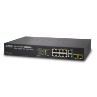 PLANET FGSD-1008HPS 8-Port 10/100TX 802.3at PoE + 2-Port Gigabit TP/ SFP combo Web Smart Switch